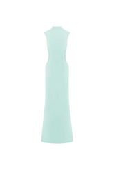 Massie Slinky And Mesh Maxi Dress - Lagoon